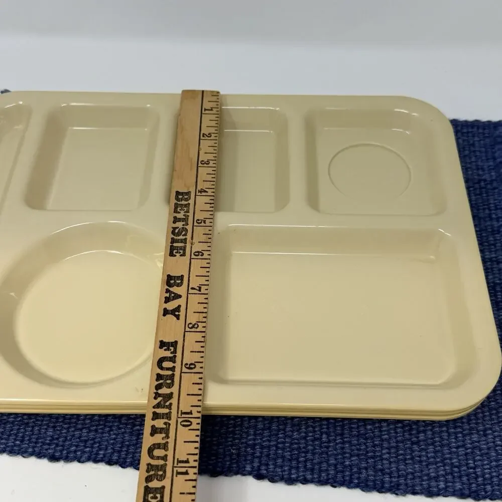 Vintage Plastic 6-Compartment Rectangle Cafeteria Tray Lunch Daycare Shelter